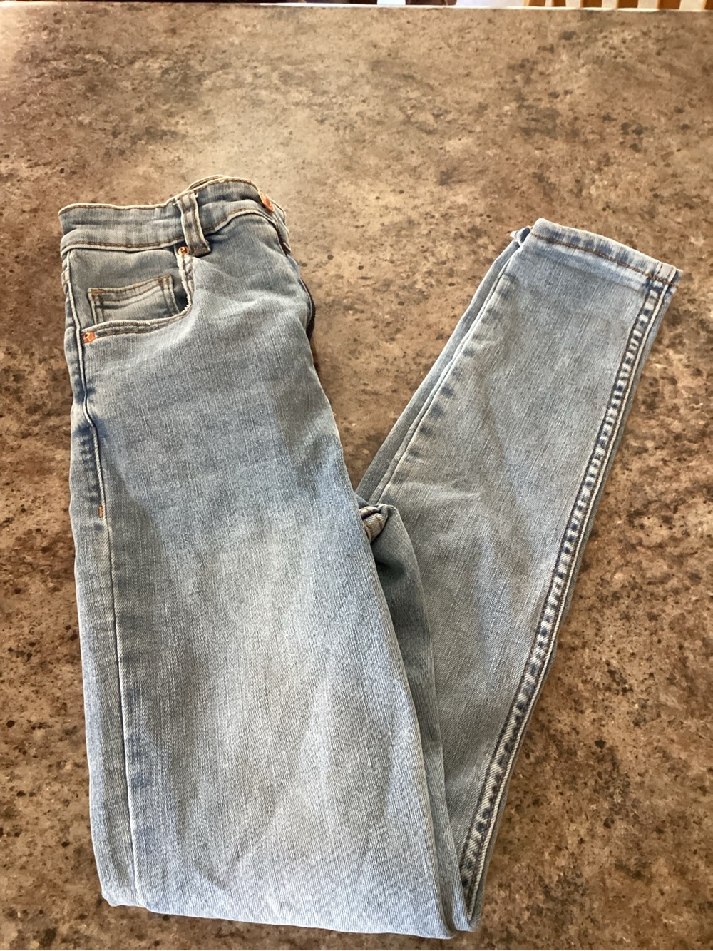 Bershka Light Blue High Waist Skinny Jeans